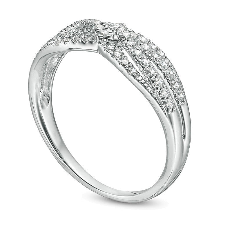 0.33 CT. TW Diamond Crossover Anniversary Band in 10K White Gold