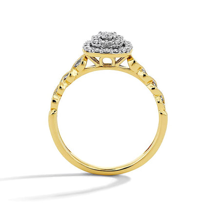 0.25 CT. TW Diamond Double Cushion Frame Promise Ring in 10K Gold