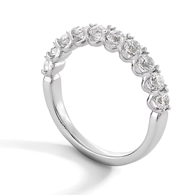 1.0 CT. TW Diamond Scallop Edge Anniversary Band in 14K White Gold (G/I1)