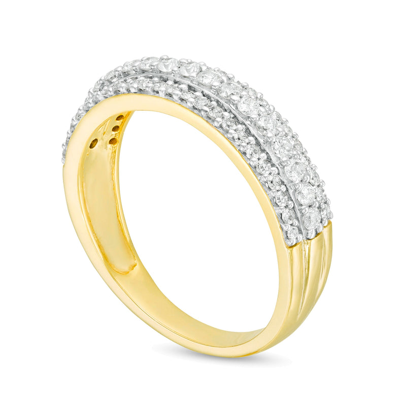 0.5 CT. TW Diamond Multi-Row Band in 10K Gold