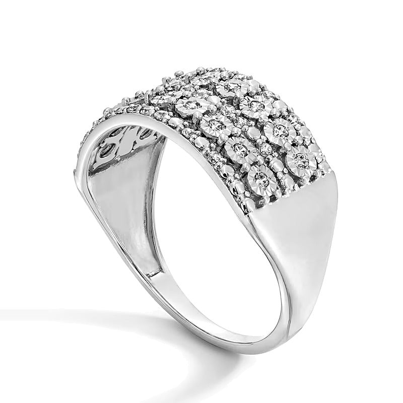 0.25 CT. TW Diamond Multi-Row Band in 10K White Gold