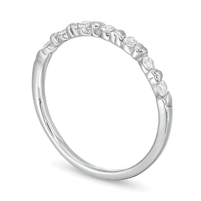 0.2 CT. TW Diamond Alternating Heart Stackable Band in 10K White Gold