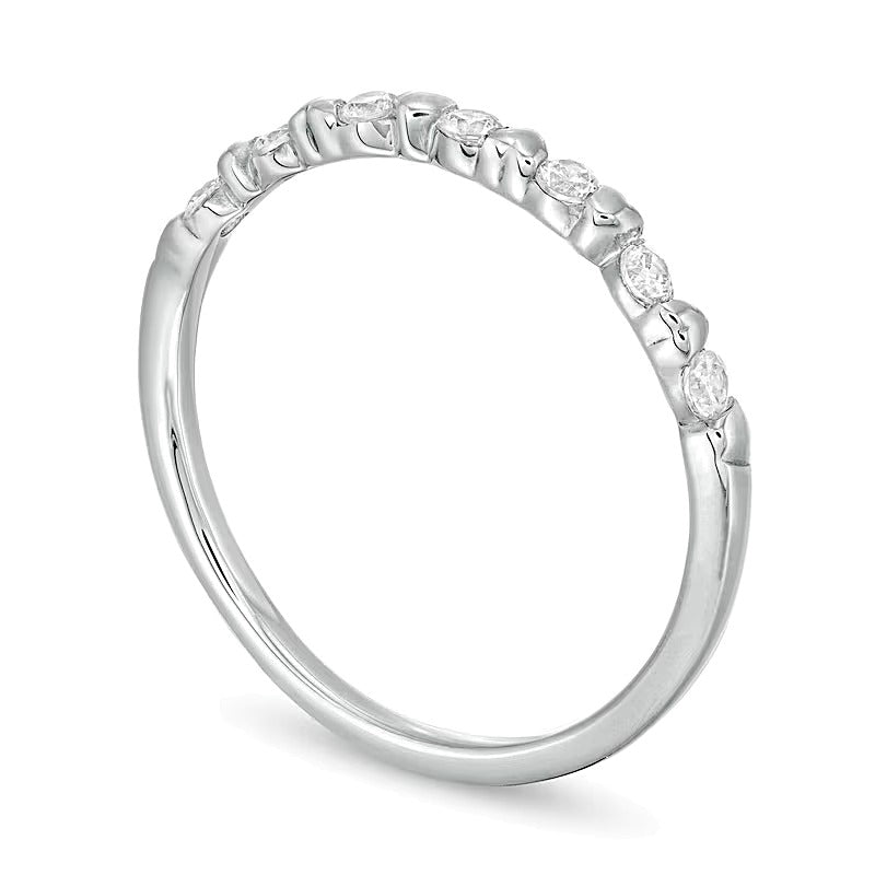 0.2 CT. TW Diamond Alternating Heart Stackable Band in 10K White Gold