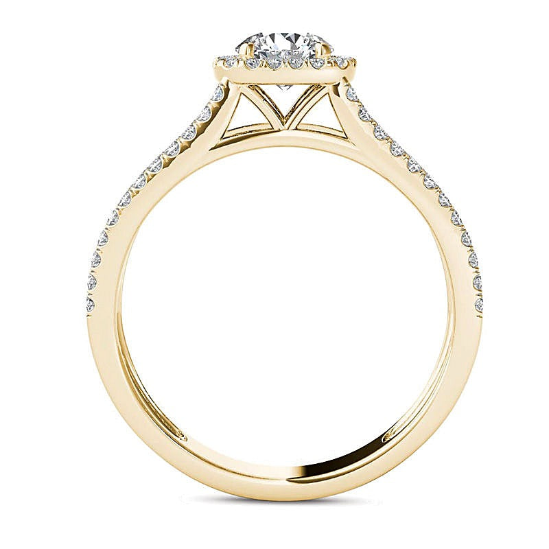 1.0 CT. TW Diamond Frame Multi-Row Engagement Ring in 14K Gold