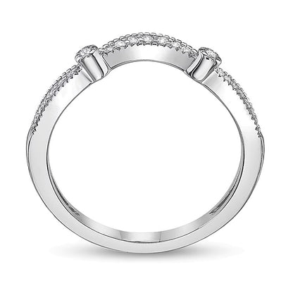 0.1 CT. TW Diamond Contour Band in 10K White Gold