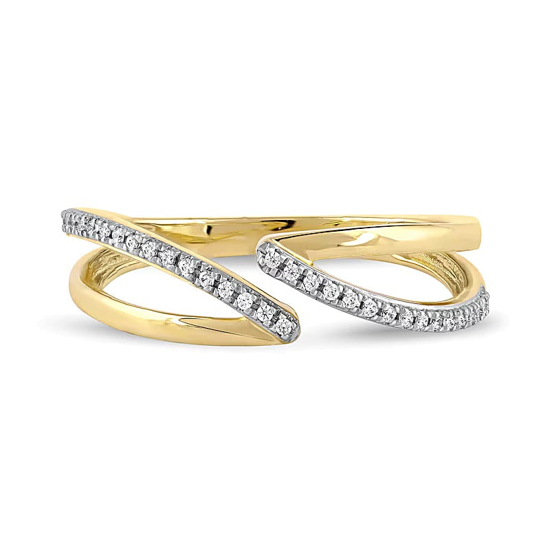 0.1 CT. TW Diamond Open Shank Bypass Wrap Ring in 10K Gold