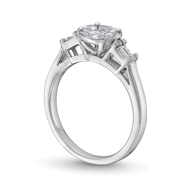 1.0 CT. TW Multi-Diamond Composite Engagement Ring in 10K White Gold
