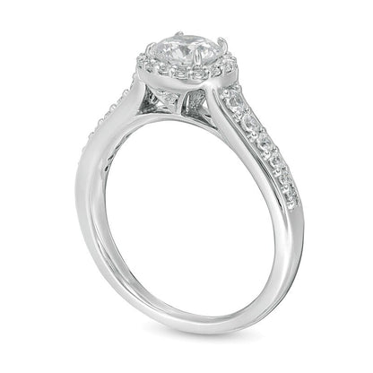 1.0 CT. TW Diamond Frame Engagement Ring in 14K White Gold