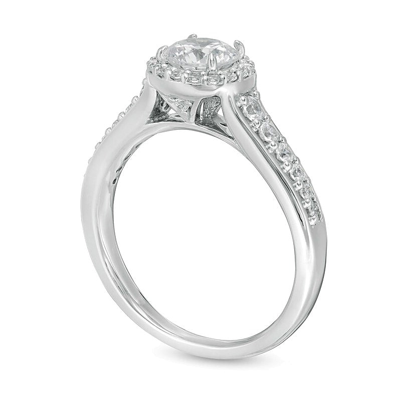 1.0 CT. TW Diamond Frame Engagement Ring in 14K White Gold