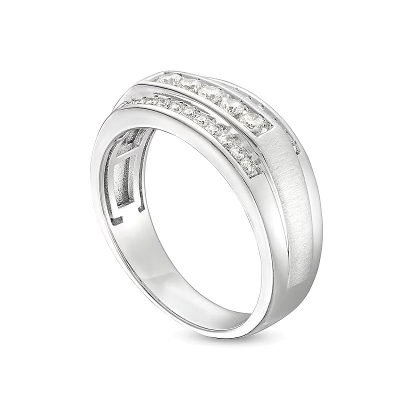 0.5 CT. TW Diamond Raised Five Stone Ring in 10K White Gold