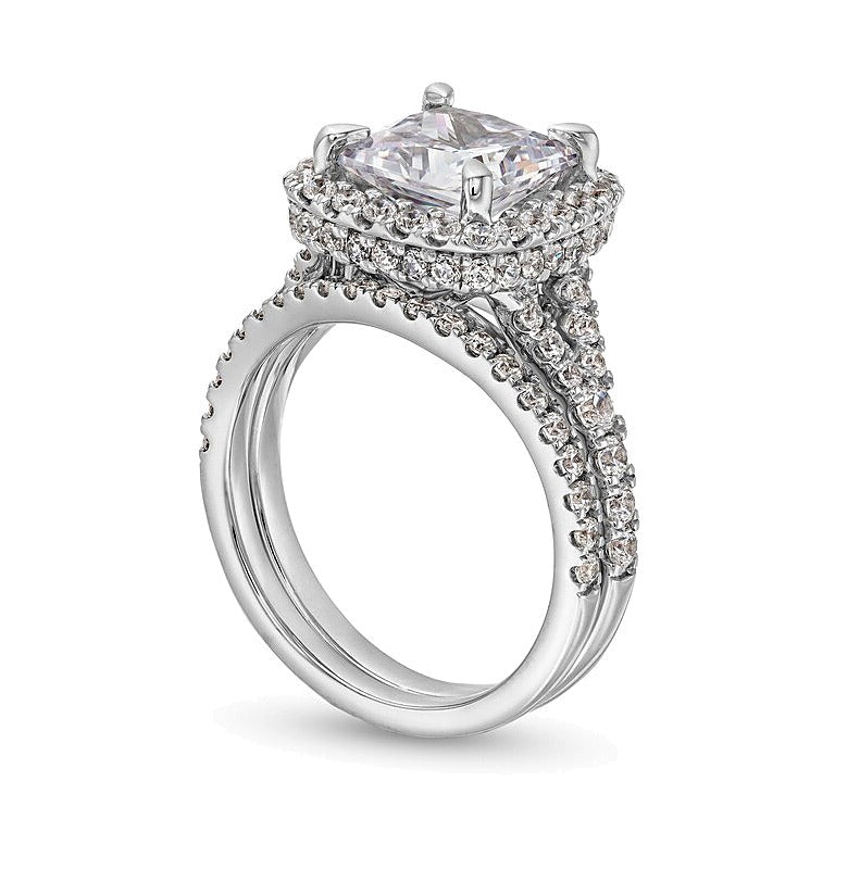 5.25 CT. TW Princess-Cut Lab-Grown Diamond Framed Split Shank Bridal Set in 14K White Gold (I/SI2)