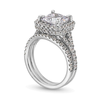 5.25 CT. TW Princess-Cut Lab-Grown Diamond Framed Split Shank Bridal Set in 14K White Gold (I/SI2)