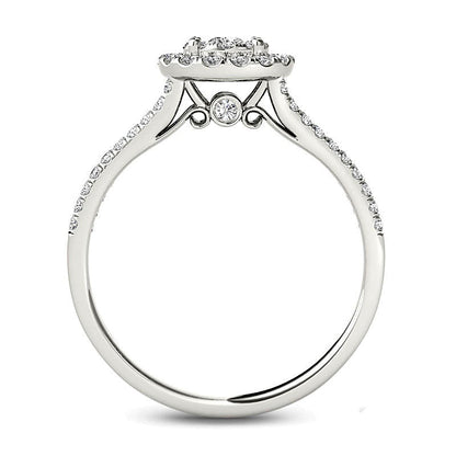 0.5 CT. TW Composite Diamond Frame Engagement Ring in 14K White Gold