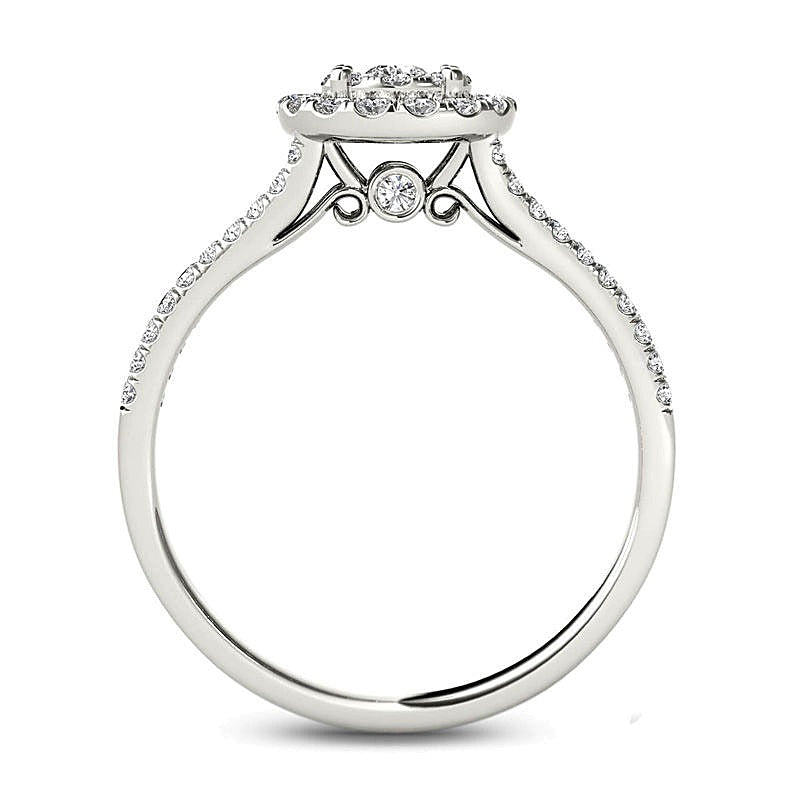 0.5 CT. TW Composite Diamond Frame Engagement Ring in 14K White Gold