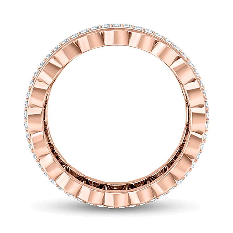 0.38 CT. TW Diamond Marquise Triple Row Open Shank Band in 10K Rose Gold