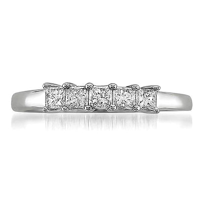 0.5 CT. TW Princess-Cut Diamond High Profile Five Stone Ring in 14K White Gold