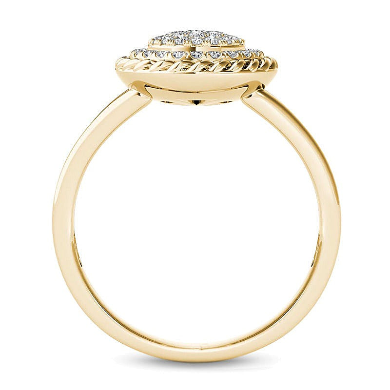 0.25 CT. TW Composite Diamond Rope Frame Split Shank Ring in 10K Gold