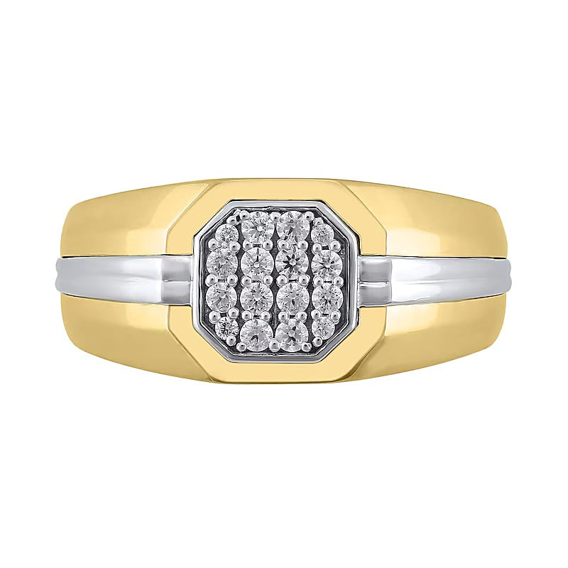 0.25 CT. TW Octagon-Shaped Multi-Diamond Ring in 10K Two-Tone Gold