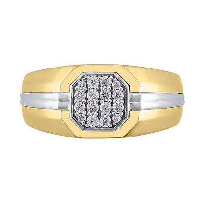 0.25 CT. TW Octagon-Shaped Multi-Diamond Ring in 10K Two-Tone Gold