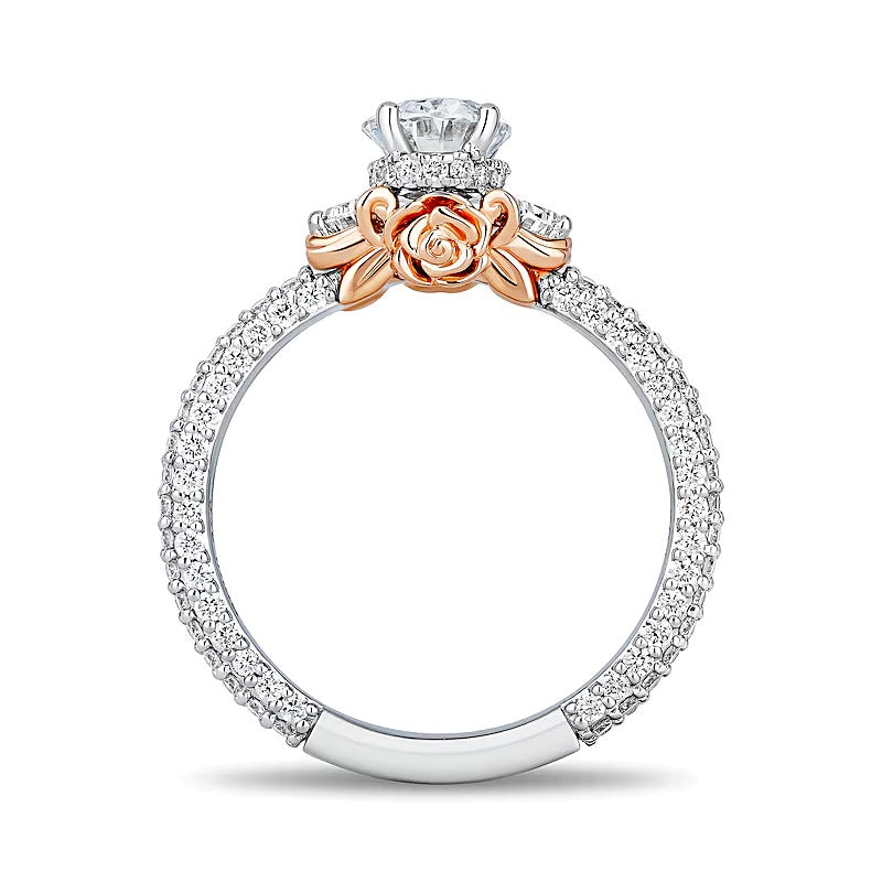 Enchanted Star Belle 2.25 CT. TW Oval Lab-Grown Diamond Collar Engagement Ring in 14K Two-Tone Gold