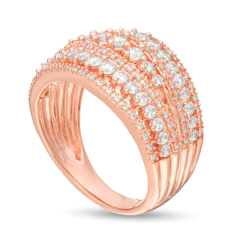 1.25 CT. TW Diamond Multi-Row Ring in 10K Rose Gold