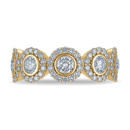 1.5 CT. TW Lab-Grown Diamond Frame Five Stone Anniversary Band in 10K Gold (F/VS2)