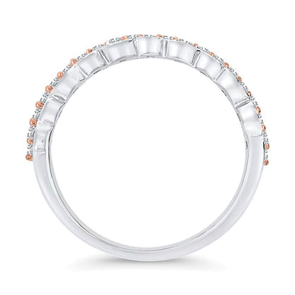0.5 CT. TW Diamond Art Deco Multi-Row Stacked Ring in 10K Two-Tone Gold