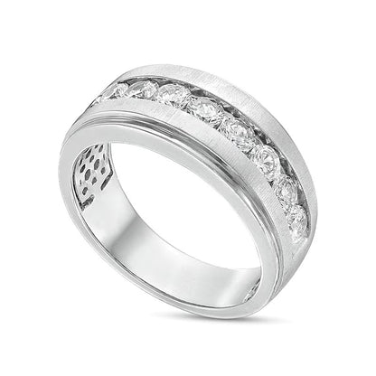 1.5 CT. TW Diamond Nine Stone Wedding Band in 10K White Gold
