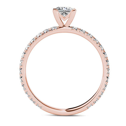 1.0 CT. TW Princess-Cut Diamond Engagement Ring in 14K Rose Gold