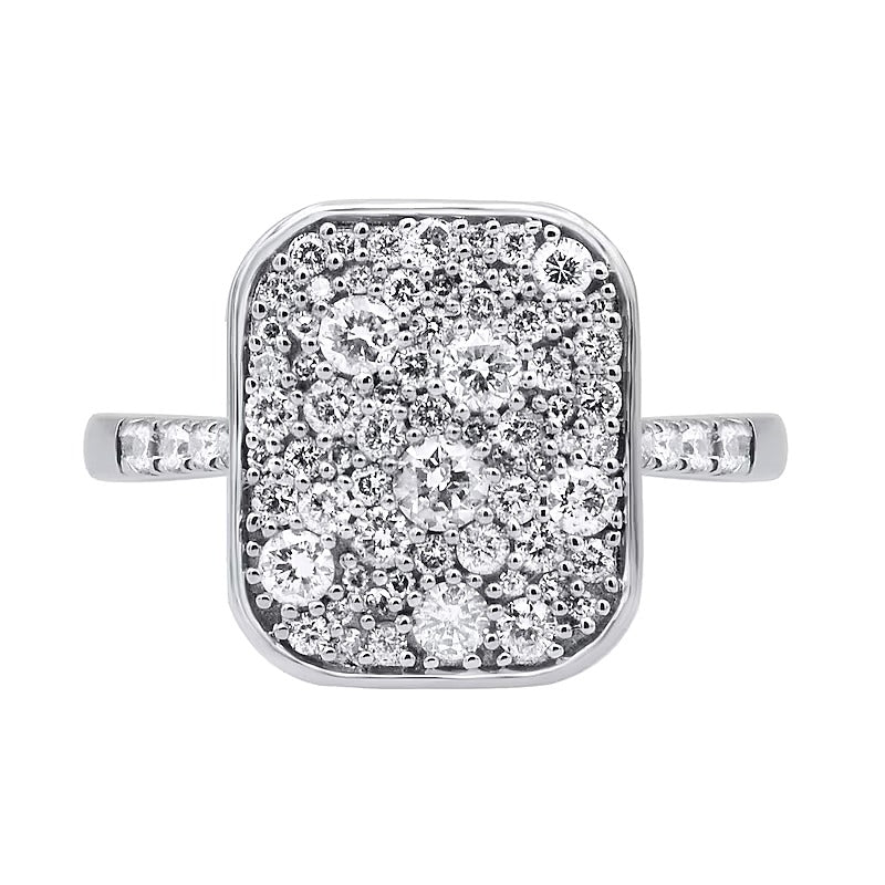 0.75 CT. TW Cushion Multi-Diamond Ring in Sterling Silver