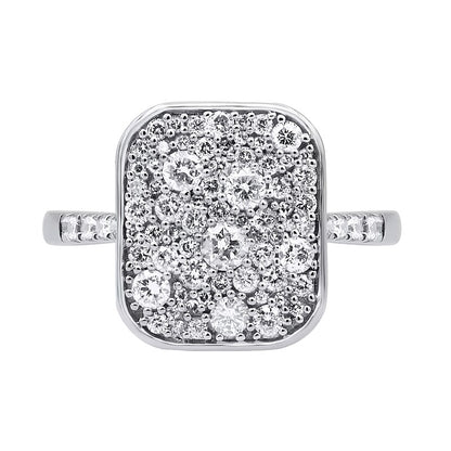 0.75 CT. TW Cushion Multi-Diamond Ring in Sterling Silver
