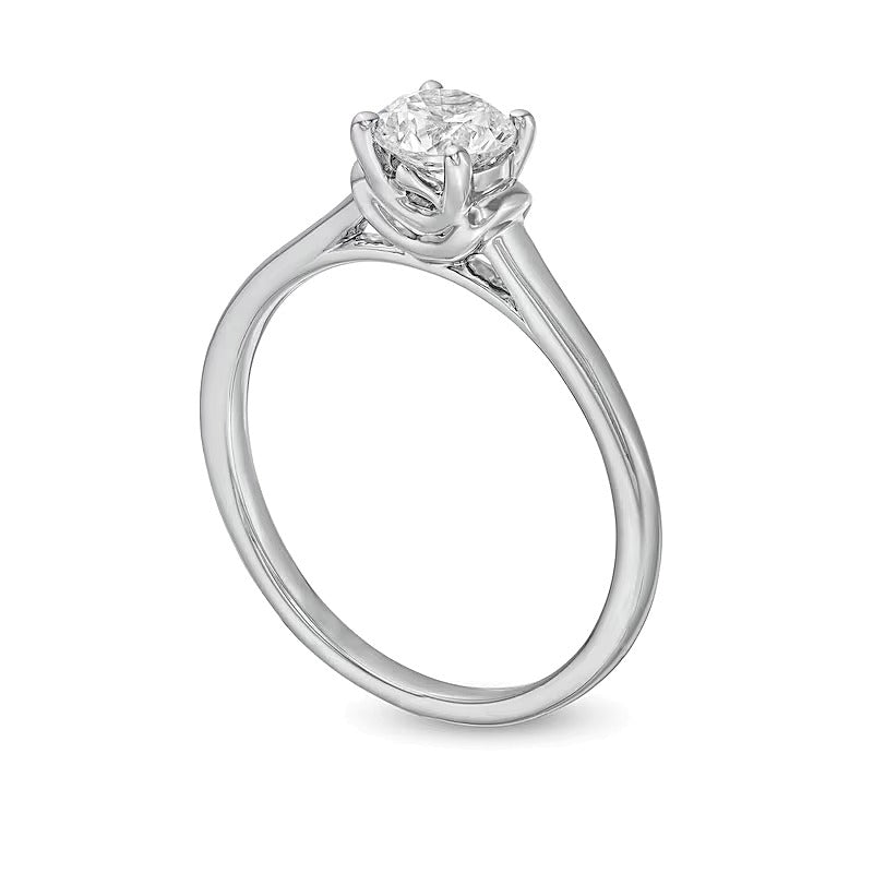 0.5 CT. Diamond Solitaire Engagement Ring in 14K White Gold