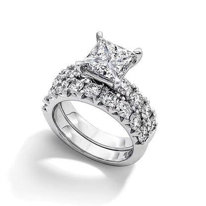 5.5 CT. TW Princess-Cut Lab-Grown Diamond Bridal Set in 14K White Gold (F/VS2)