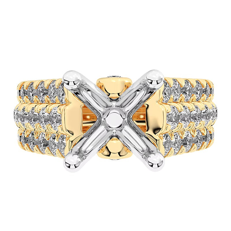 1.5 CT. TW Lab-Grown Diamond Multi-Row Semi Mount in 14K Gold (F/VS2)