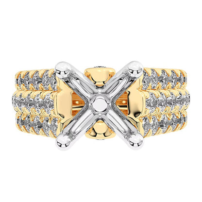 1.5 CT. TW Lab-Grown Diamond Multi-Row Semi Mount in 14K Gold (F/VS2)