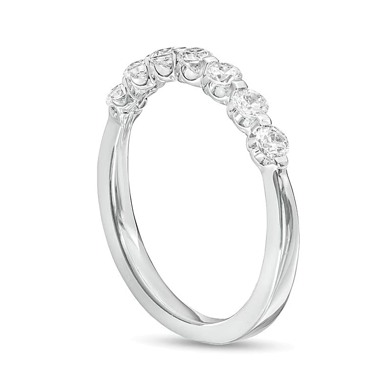 0.5 CT. TW Diamond Seven Stone Anniversary Band in 14K White Gold
