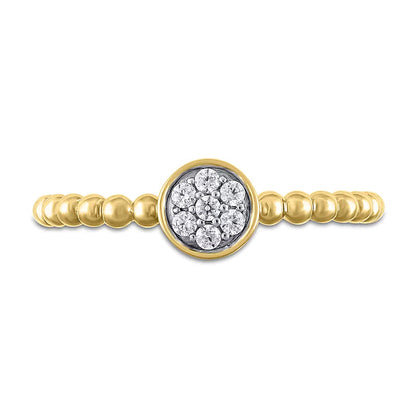 0.1 CT. TW Round Multi-Diamond Bead Shank Ring in 10K Gold