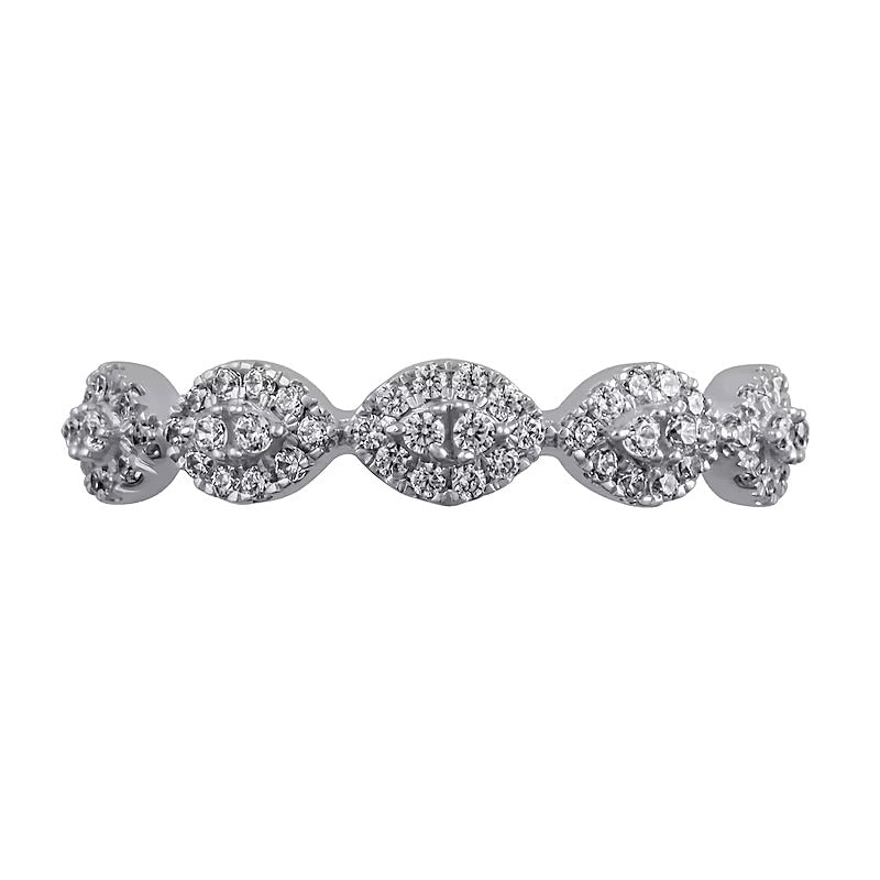 0.33 CT. TW Diamond Marquise Frame Band in 10K White Gold