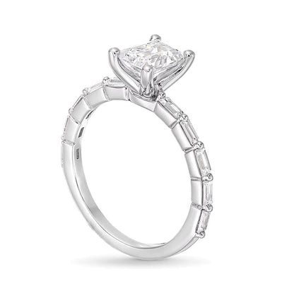 1.5 CT. TW Emerald-Cut Lab-Grown Diamond Engagement Ring in 14K White Gold (F/VS2)
