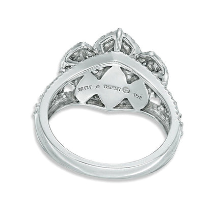 1.5 CT. TW Marquise Diamond Frame Past Present FutureÂ® Ring in 14K White Gold