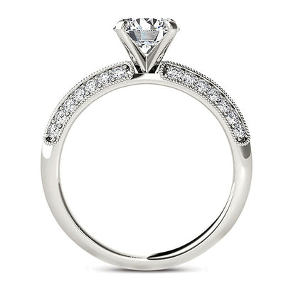 0.75 CT. TW Diamond Vintage-Style Engagement Ring in 14K White Gold