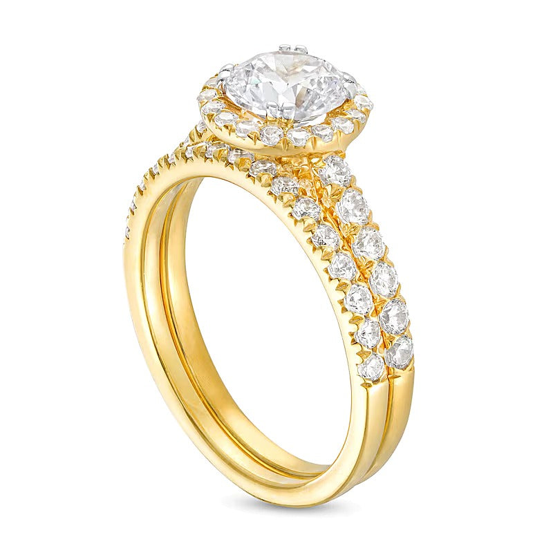 1.75 CT. TW Lab-Grown Diamond Frame Bridal Set in 14K Gold (I/SI2)