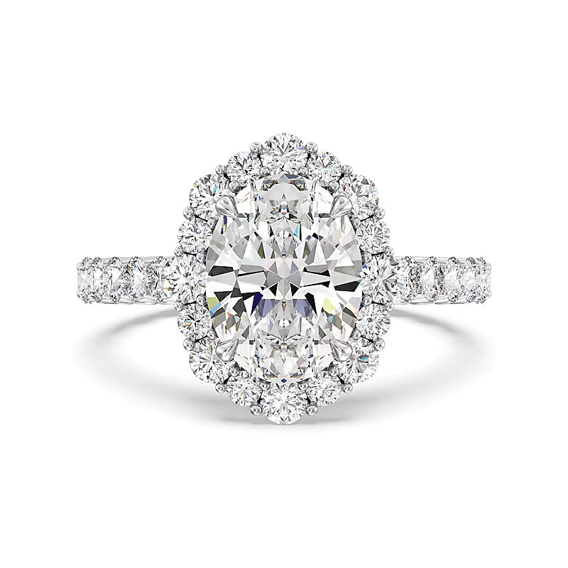 Enchanted Star Cinderella 4.75 CT. TW Oval Lab-Grown Diamond Frame Engagement Ring in 14K White Gold