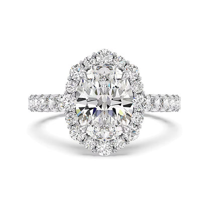 Enchanted Star Cinderella 4.75 CT. TW Oval Lab-Grown Diamond Frame Engagement Ring in 14K White Gold