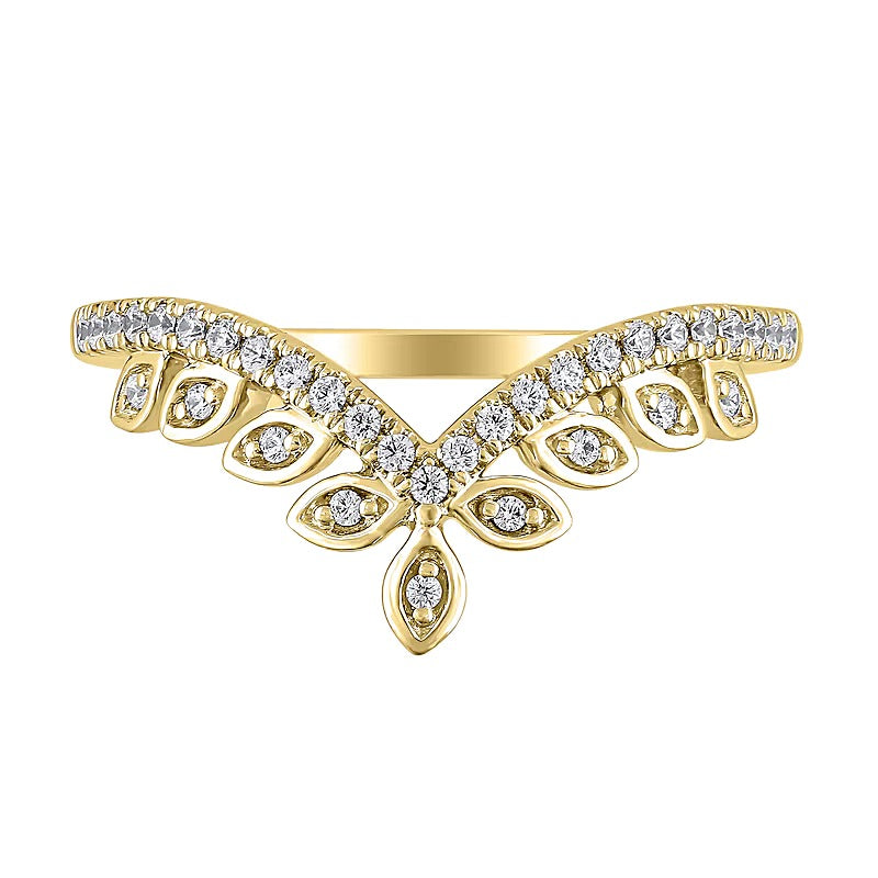 0.2 CT. TW Marquise-Frame Diamond Tiara Contour Band in 10K Gold