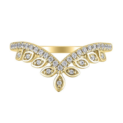 0.2 CT. TW Marquise-Frame Diamond Tiara Contour Band in 10K Gold