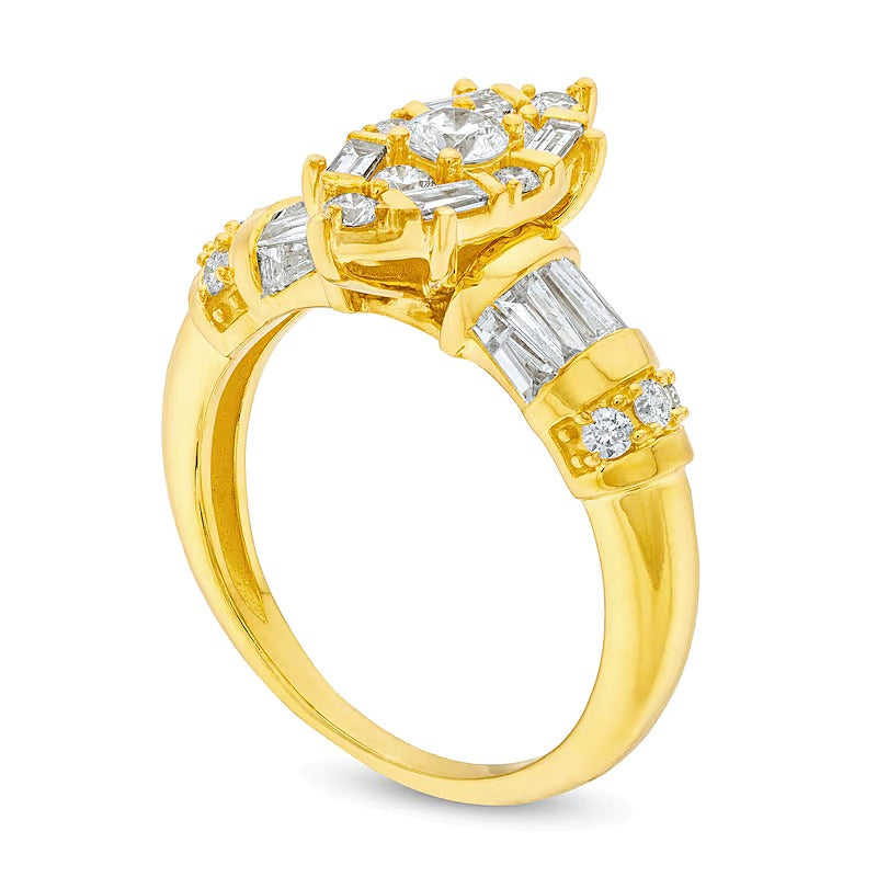 1.0 CT. TW Marquise Multi-Diamond Ring in 14K Gold