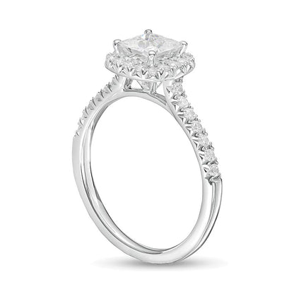 1.33 CT. TW Princess-Cut Lab-Grown Diamond Frame Engagement Ring in 14K White Gold (F/VS2)