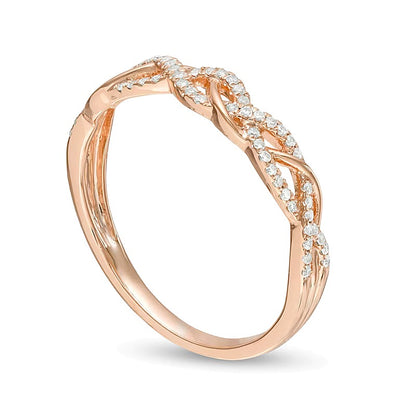 0.17 CT. TW Diamond Twist Anniversary Band in 10K Rose Gold