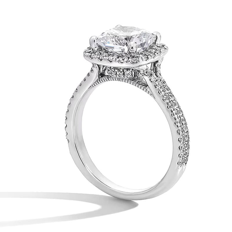 2.63 CT. TW Cushion-Cut Lab-Grown Diamond Frame Ring in 14K White Gold (F/SI2)